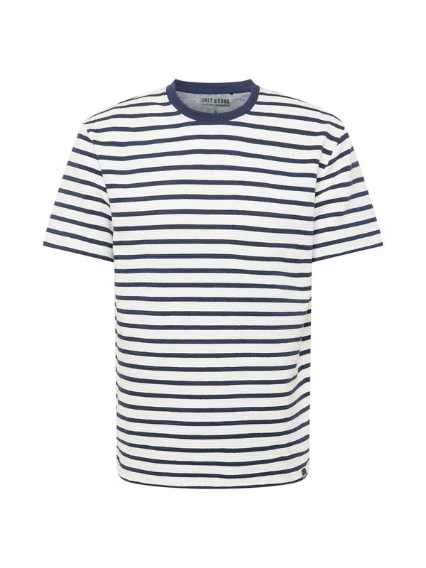 Only & Sons Only & Sons Тениска 'KIAN'  морскосиньо / бяло