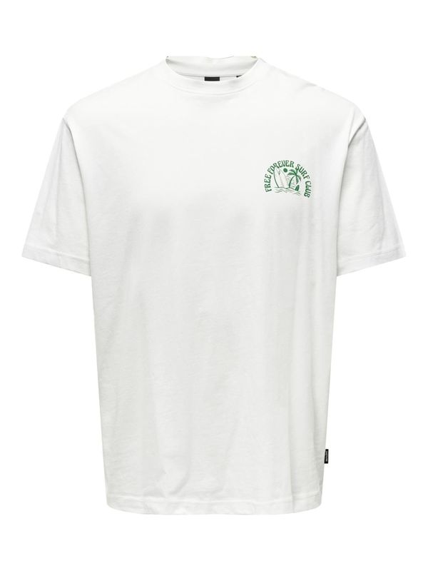 Only & Sons Only & Sons Тениска 'KYLAN'  зелено / бяло