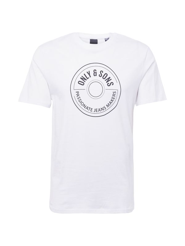 Only & Sons Only & Sons Тениска 'Lamer'  черно / бял памук