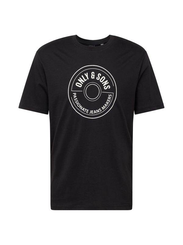 Only & Sons Only & Sons Тениска 'LAMER'  черно / бяло