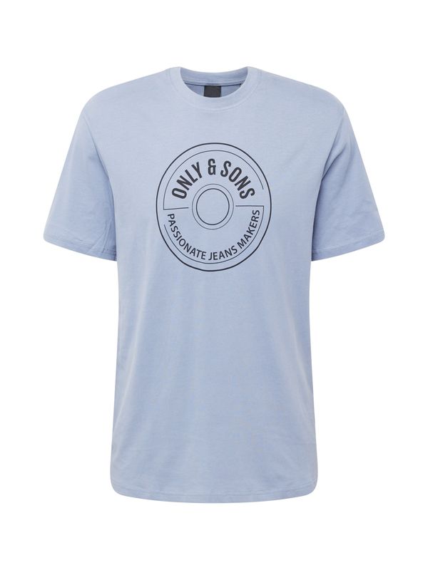 Only & Sons Only & Sons Тениска 'Lamer'  гълъбово синьо / черно