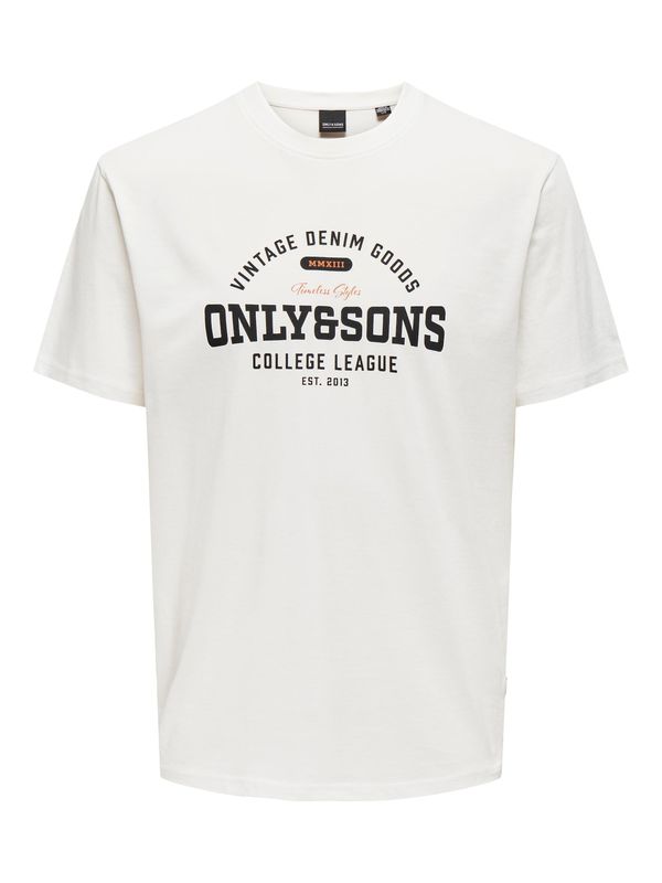 Only & Sons Only & Sons Тениска 'LENNY LIFE'  оранжево / черно / бяло