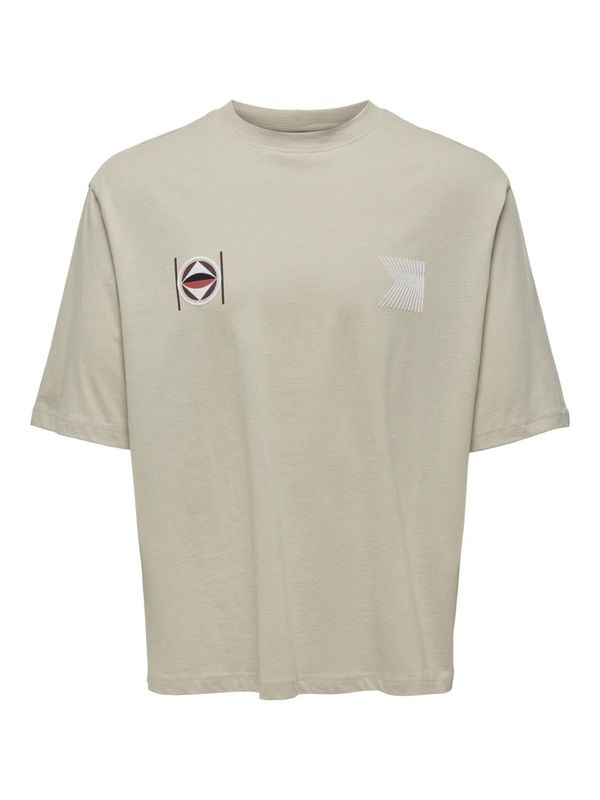 Only & Sons Only & Sons Тениска 'LENNY'  сиво / червено / черно / мръсно бяло