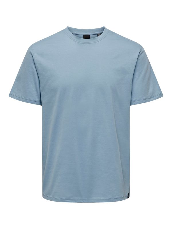 Only & Sons Only & Sons Тениска 'Max'  опушено синьо / черно