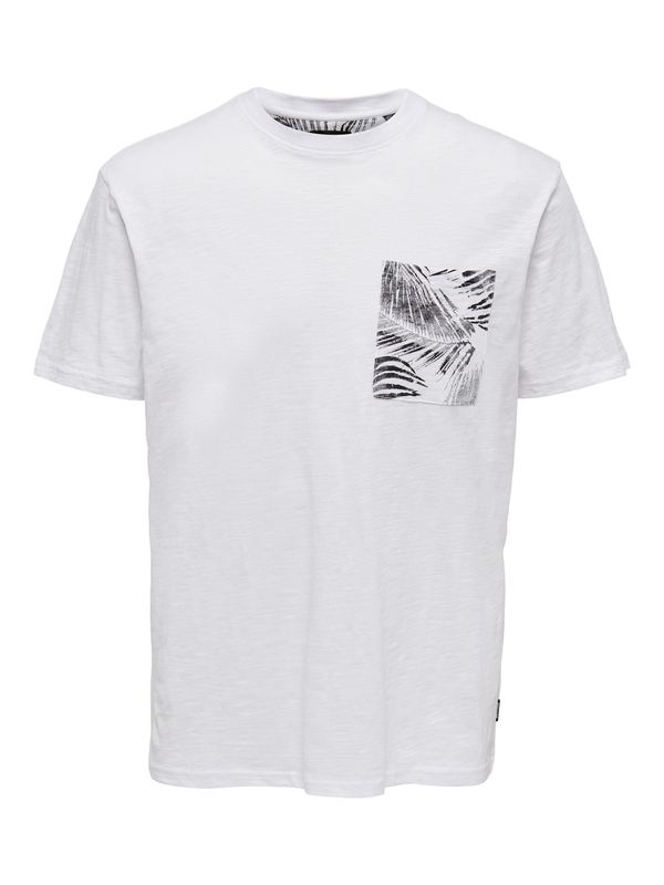 Only & Sons Only & Sons Тениска 'Perry'  черно / бял меланж