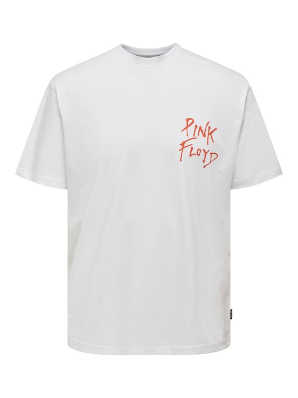 Only & Sons Only & Sons Тениска 'Pink Floyd'  ръждиво червено / бяло