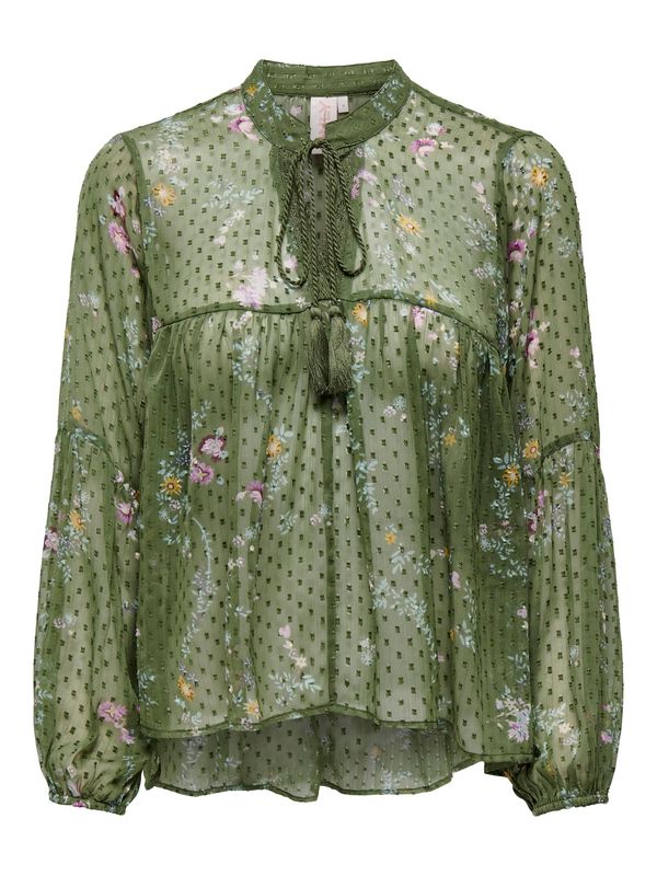 ONLY ONLY Блуза 'AIDA ELISA'  жълто / зелено / бледорозово / бургундово червено