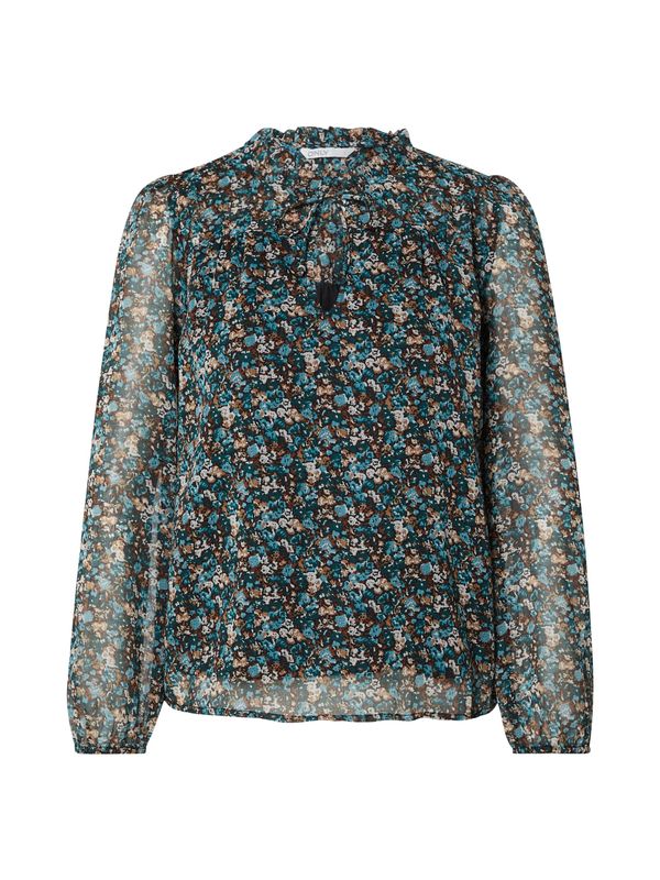 ONLY ONLY Блуза 'Ditsy'  кафяво / смарагдово зелено / нефритено зелено / бяло