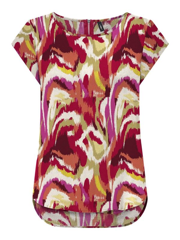 ONLY ONLY Блуза  лайм / червено / бяло