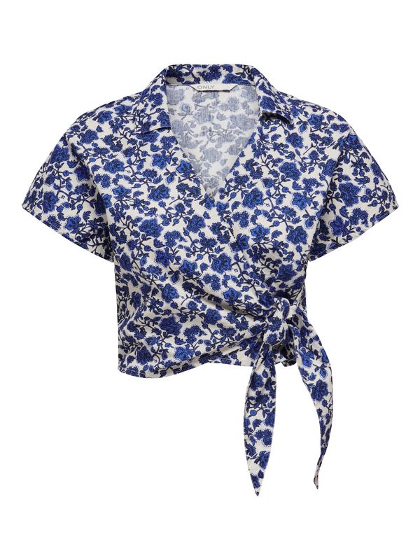 ONLY ONLY Блуза 'Lala'  кралско синьо / черно / бяло