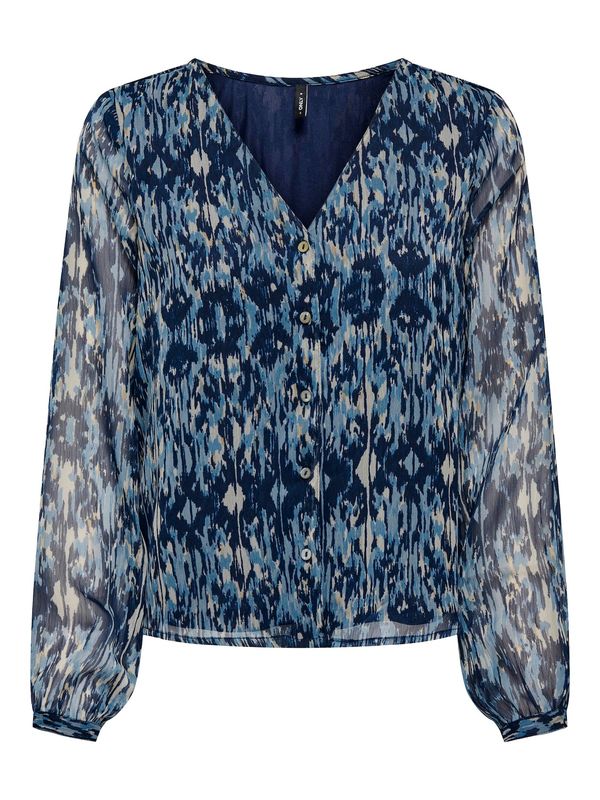 ONLY ONLY Блуза 'Luna'  нейви синьо / светлосиньо / камък