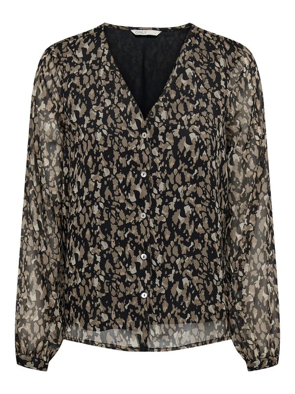 ONLY ONLY Блуза 'Luna'  пясъчен / тъмнобежово / черно