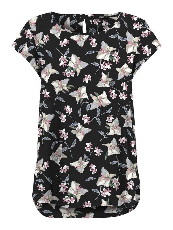 ONLY ONLY Блуза 'NOVA'  сиво / зелено / черно / бяло