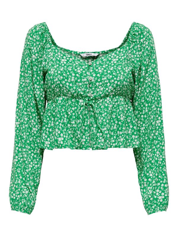 ONLY ONLY Блуза 'Nova'  зелено / бяло