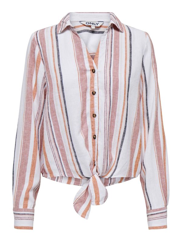 ONLY ONLY Блуза 'OHIO'  нейви синьо / оранжево / пепел от рози / мръсно бяло