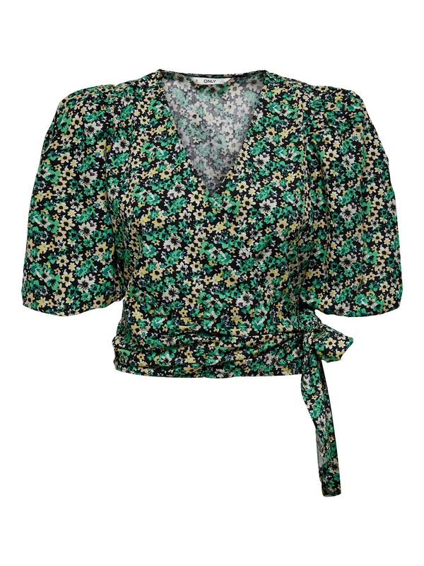 ONLY ONLY Блуза 'Riri'  жълто / зелено / пастелно зелено / черно