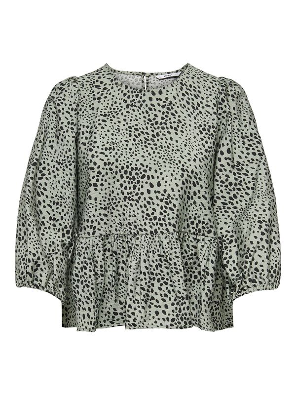 ONLY ONLY Блуза 'Sandy'  пастелно зелено / тъмнозелено