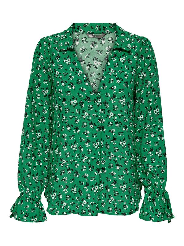 ONLY ONLY Блуза 'Serena'  зелено / черно / бяло