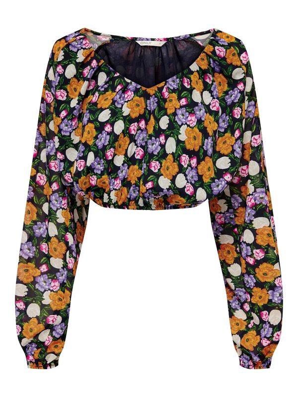 ONLY ONLY Блуза 'Sia'  лилав / оранжево / розово / черно