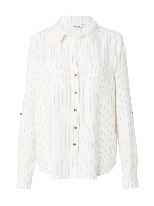 ONLY ONLY Блуза 'YASMIN-CARO'  сиво / бяло