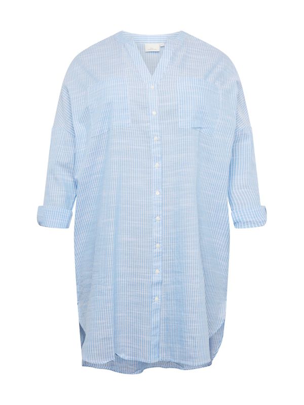 ONLY Carmakoma ONLY Carmakoma Блуза 'APELDOORN'  опушено синьо / бяло