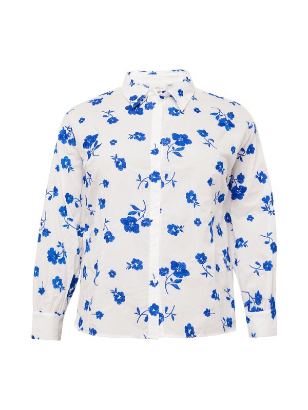 ONLY Carmakoma ONLY Carmakoma Блуза 'ELLOPA'  синьо / бяло