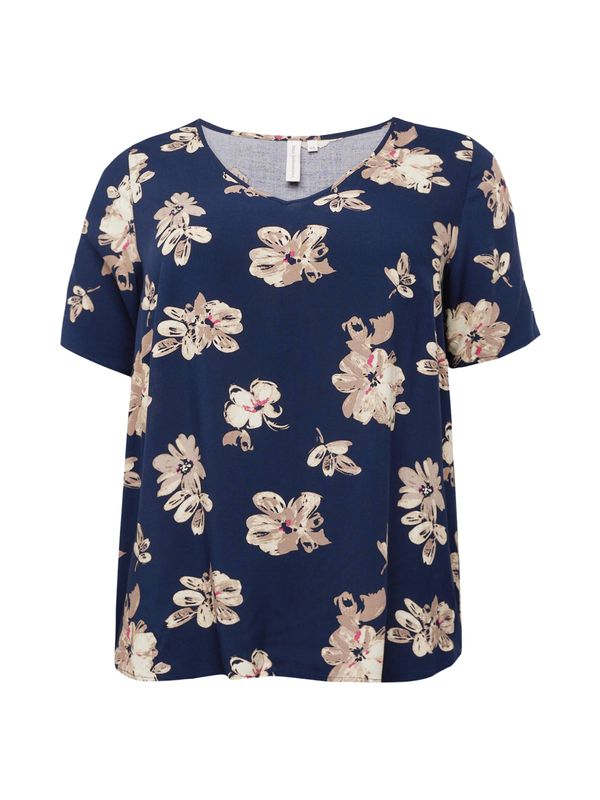 ONLY Carmakoma ONLY Carmakoma Блуза 'Nova Ditte'  бежово / тъмнобежово / нейви синьо / розово