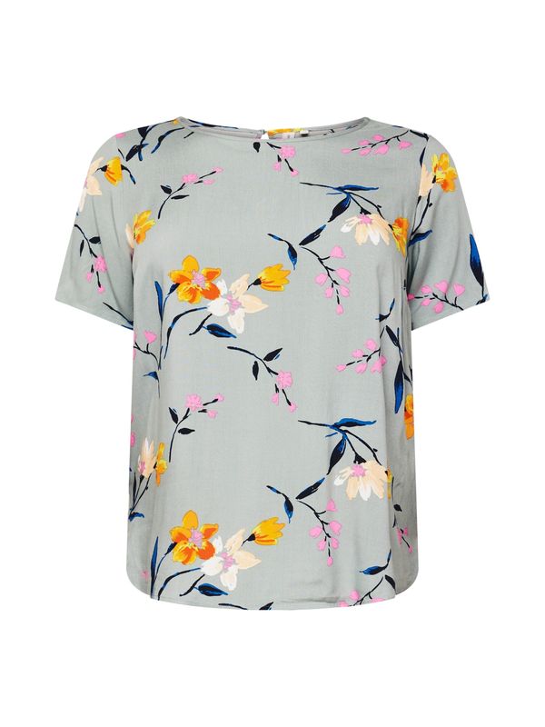 ONLY Carmakoma ONLY Carmakoma Блуза 'NOVA'  синя тинтява / пастелно зелено / оранжево / светлорозово