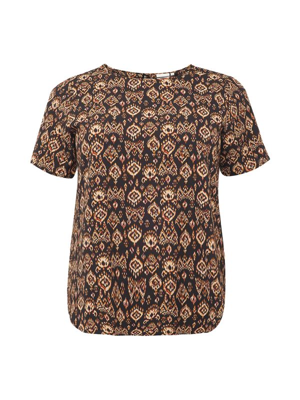 ONLY Carmakoma ONLY Carmakoma Блуза 'Vica'  кафяво / коняк / тъмночервено / черно