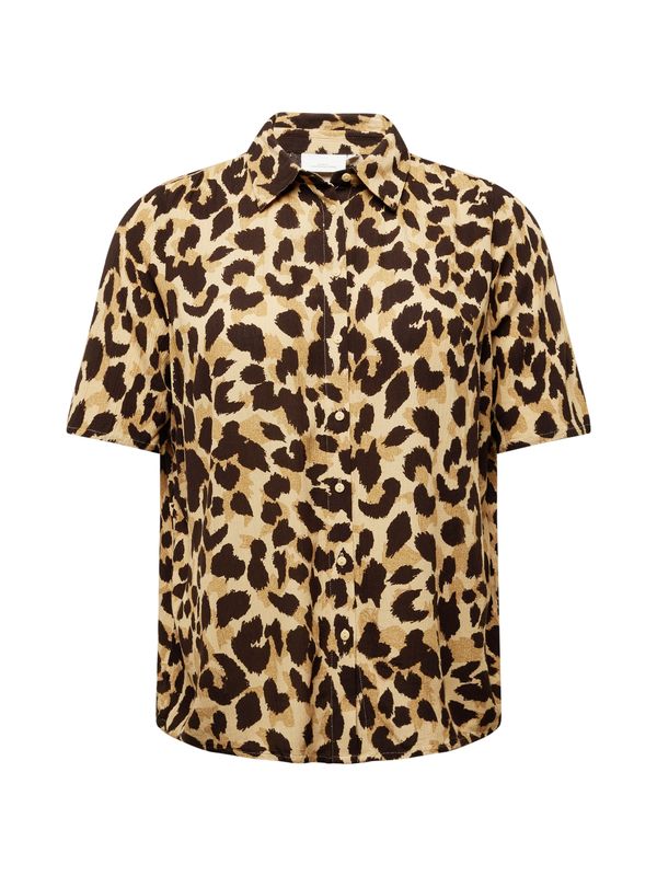 ONLY Carmakoma ONLY Carmakoma Блуза 'VIVIENNE'  светлобежово / цвят "пясък" / тъмнокафяво