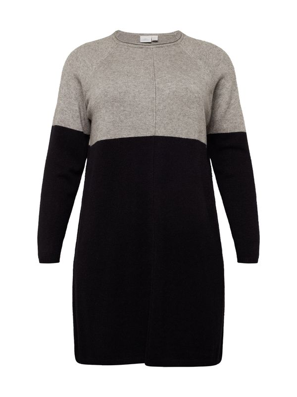 ONLY Carmakoma ONLY Carmakoma Плетена рокля 'Laura'  сиво / черно