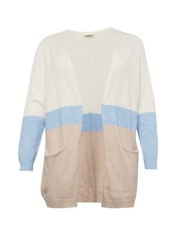 ONLY Carmakoma ONLY Carmakoma Плетена жилетка 'New Stone'  светлобежово / бежово меланж / синьо меланж