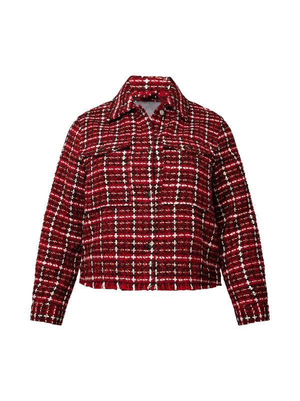 ONLY Carmakoma ONLY Carmakoma Преходно яке 'CARARIANA'  червено / черно / бяло