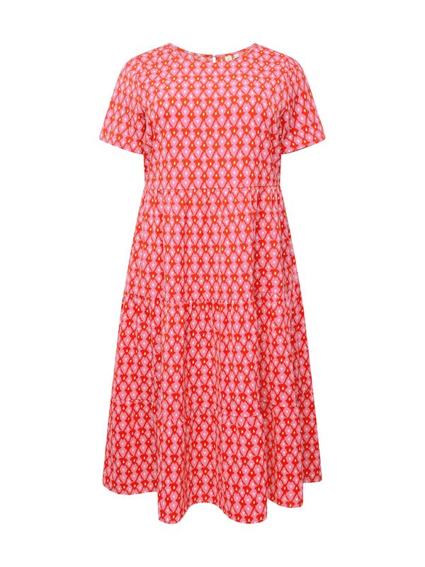 ONLY Carmakoma ONLY Carmakoma Рокля 'LUX LIFE'  магента / светлорозово / бяло