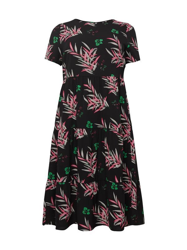 ONLY Carmakoma ONLY Carmakoma Рокля 'LUX'  зелено / розово / черно / бяло