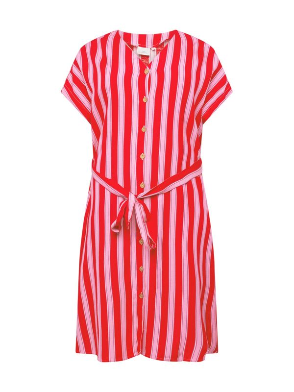 ONLY Carmakoma ONLY Carmakoma Рокля тип риза 'BILLIE LIFE'  розово / бледорозово / огнено червено / бяло