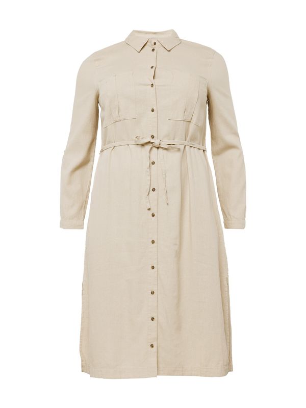 ONLY Carmakoma ONLY Carmakoma Рокля тип риза 'Caro'  бежово