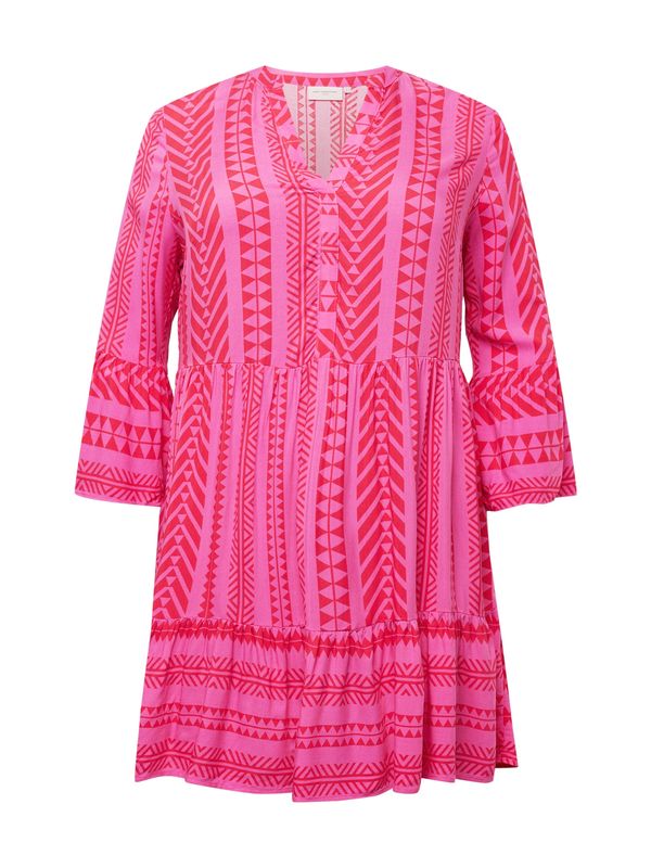 ONLY Carmakoma ONLY Carmakoma Рокля тип риза 'Marrakesh'  розово / черешово червено