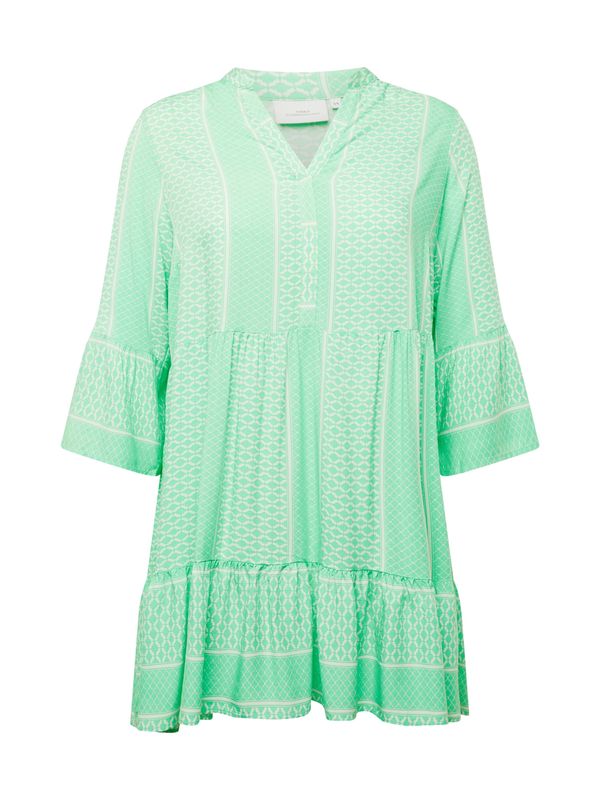 ONLY Carmakoma ONLY Carmakoma Рокля тип риза 'MARRAKESH'  светлозелено / бяло