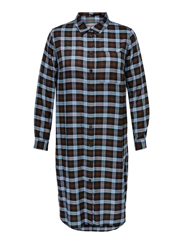 ONLY Carmakoma ONLY Carmakoma Рокля тип риза 'Milena'  тюркоазен / кафяво