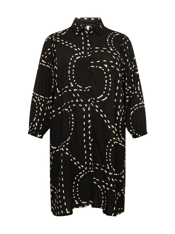 ONLY Carmakoma ONLY Carmakoma Рокля тип риза 'PHOEBE'  екрю / черно