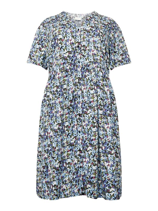 ONLY Carmakoma ONLY Carmakoma Рокля тип риза 'TANNIKA'  светлосиньо / маслина / тъмнолилаво / розе