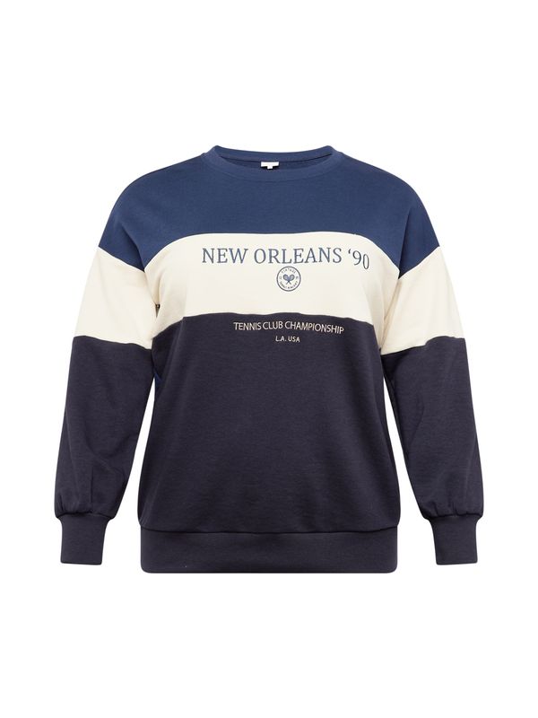 ONLY Carmakoma ONLY Carmakoma Суичър 'ORLEANS'  нейви синьо / нощно синьо / бяло