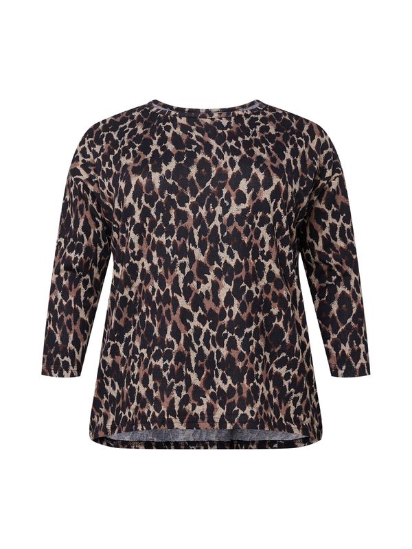 ONLY Carmakoma ONLY Carmakoma Тениска 'ALBA'  екрю / мока / черно