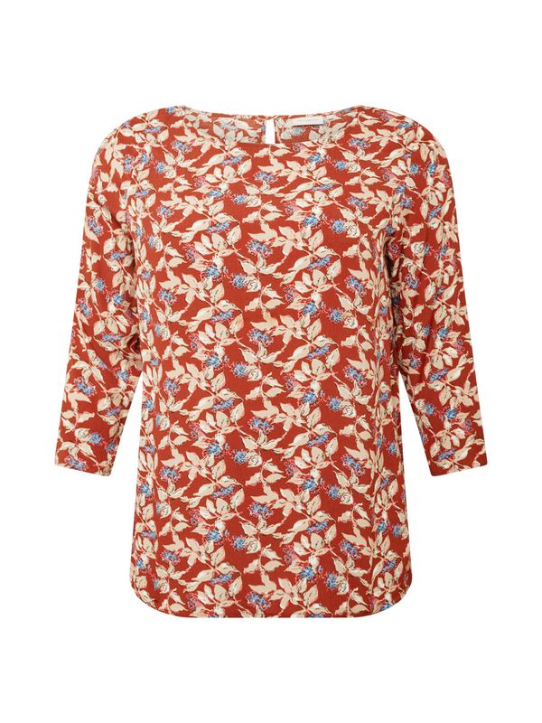 ONLY Carmakoma ONLY Carmakoma Тениска 'CARLANA'  бежово / светлобежово / ръждиво червено