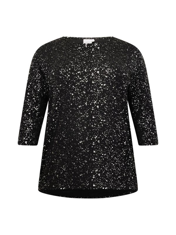 ONLY Carmakoma ONLY Carmakoma Тениска 'Foila'  черно / сребърно