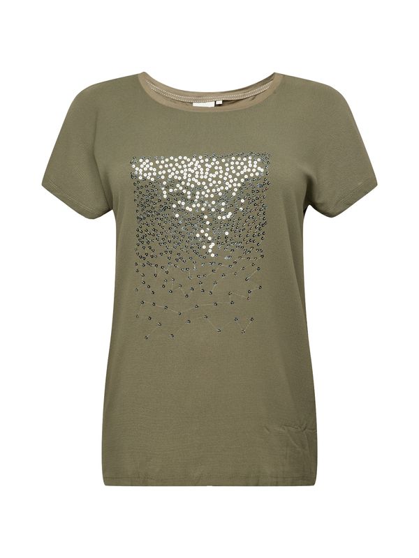 ONLY Carmakoma ONLY Carmakoma Тениска 'LOUISA'  маслина / сребърно