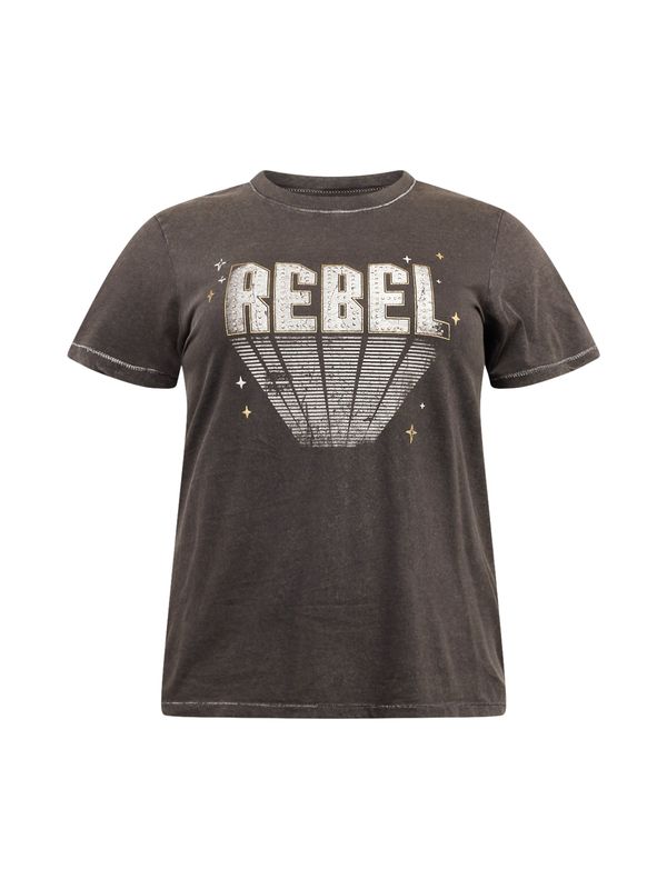 ONLY Carmakoma ONLY Carmakoma Тениска 'MIKO'  злато / черен меланж / бяло