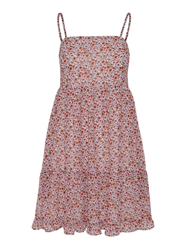 ONLY ONLY Лятна рокля 'Ann'  кремаво / тъмнокафяво / бледорозово / светлочервено