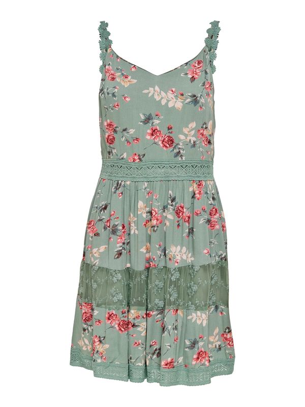 ONLY ONLY Лятна рокля 'Karmen Anne'  кремаво / цвят "пясък" / смарагдово зелено / пастелно зелено / червено